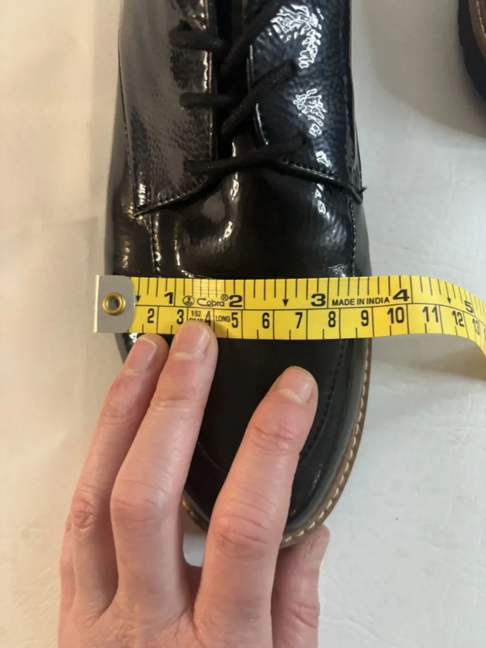 Franco Sarto Black Patent Leather Oxford Shoes With Rubber Sole
